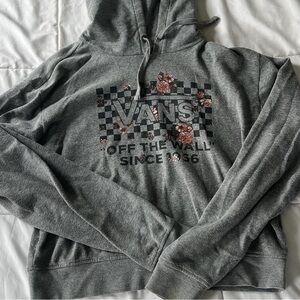 Vans Gray Hoodie with Floral Accents